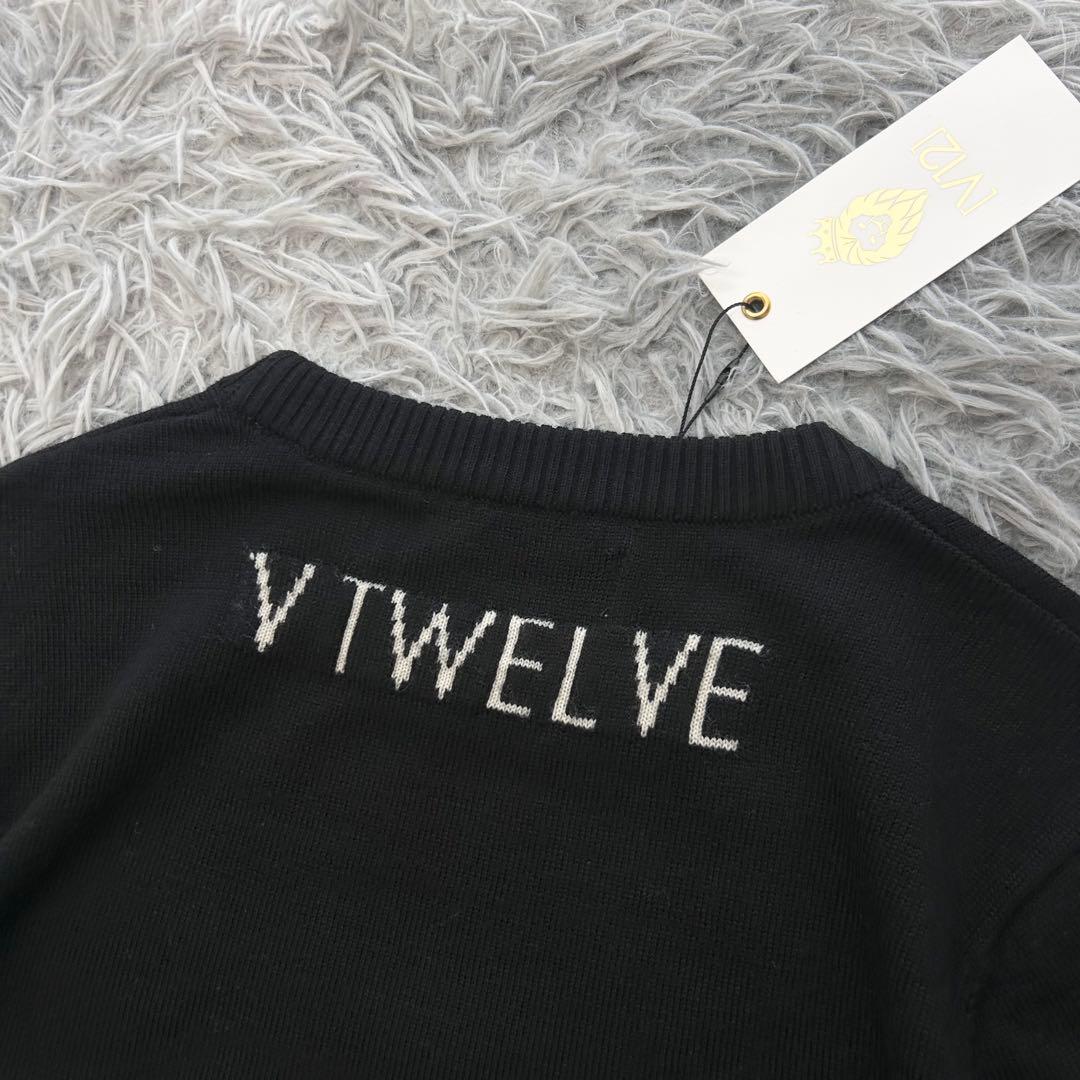 新品　V12 ニット　セーター　ウール　毛　ブラック　星柄　サイズ0