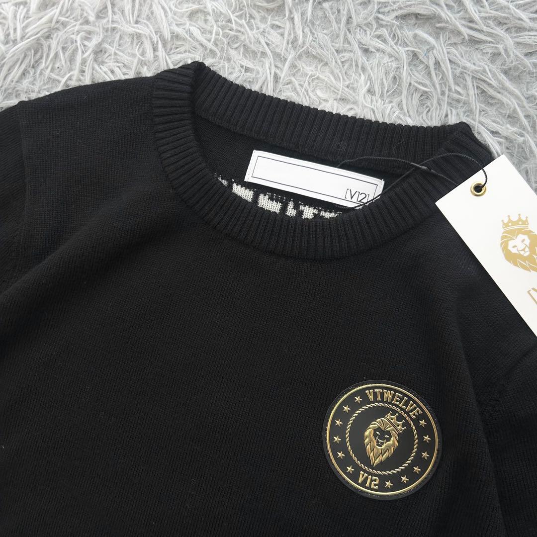 新品　V12 ニット　セーター　ウール　毛　ブラック　星柄　サイズ0