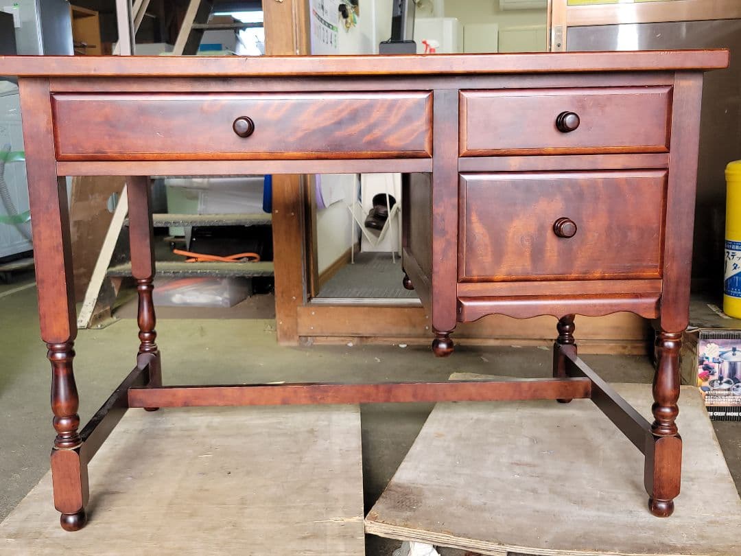 木製 アンティーク風 デスク 引き出し付き ヴィンテージ