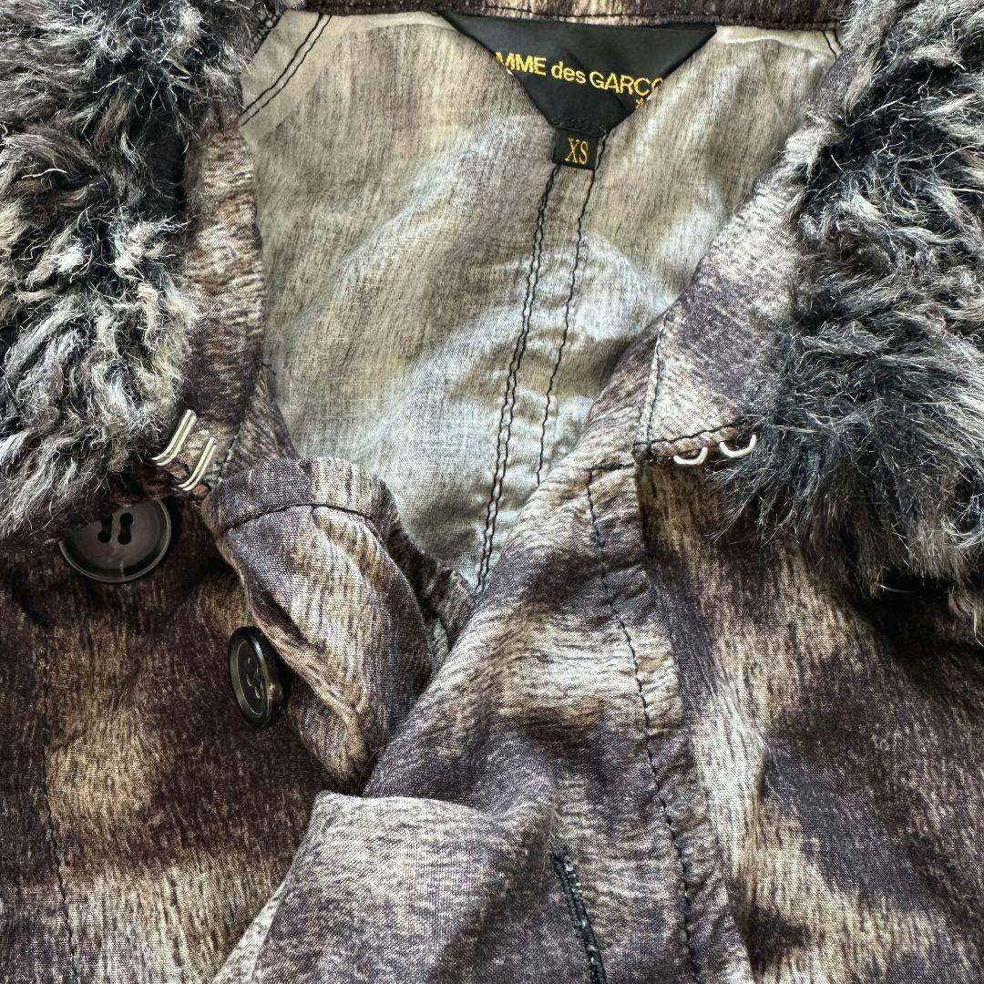 【美品】コムデギャルソン ファー ヒョウ柄 ポンチョ ジャケット XS