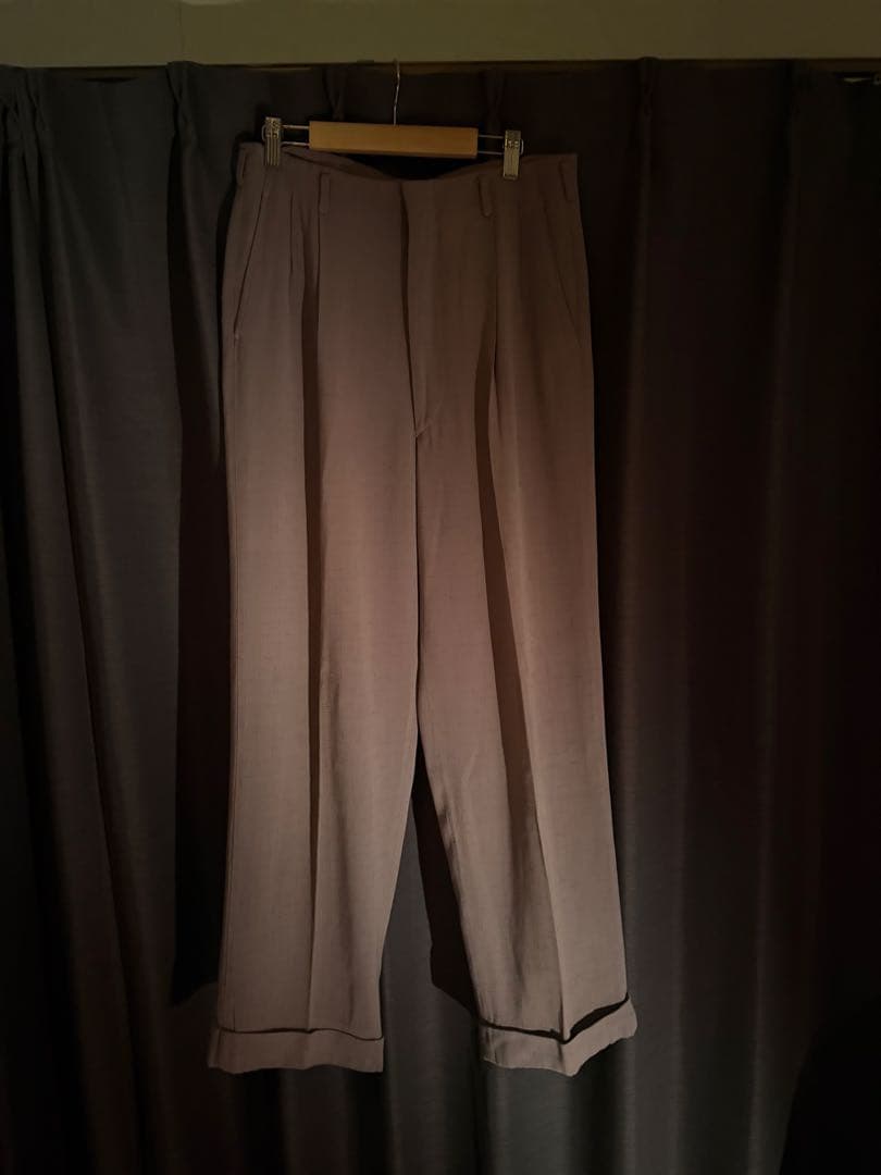 チ*ン様 50s 60s レーヨン ギャバジン スラックス 絣
