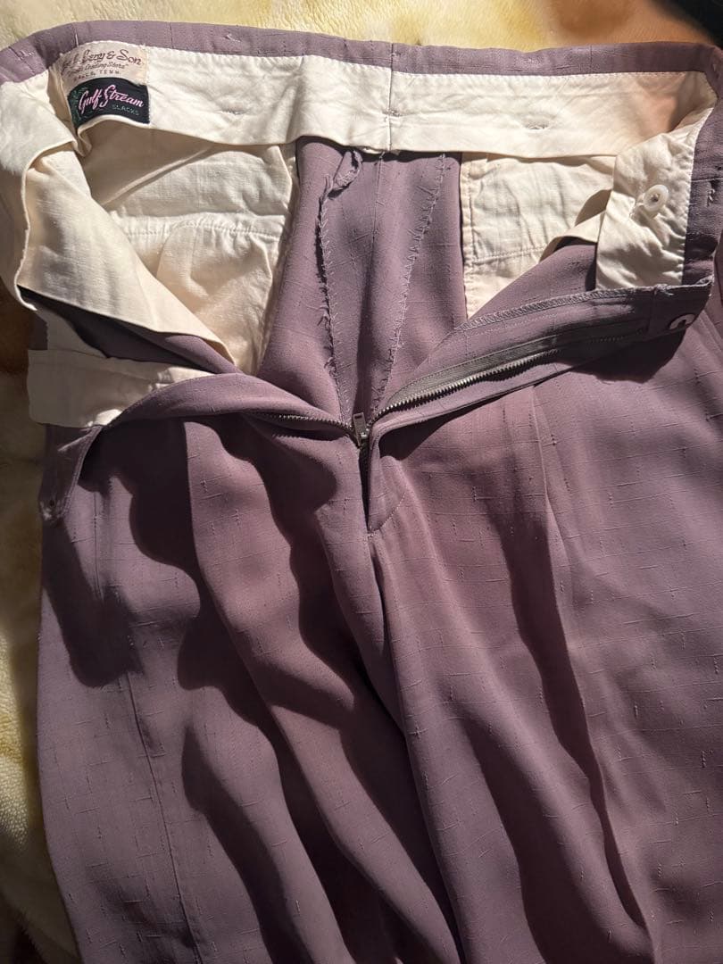 チ*ン様 50s 60s レーヨン ギャバジン スラックス 絣