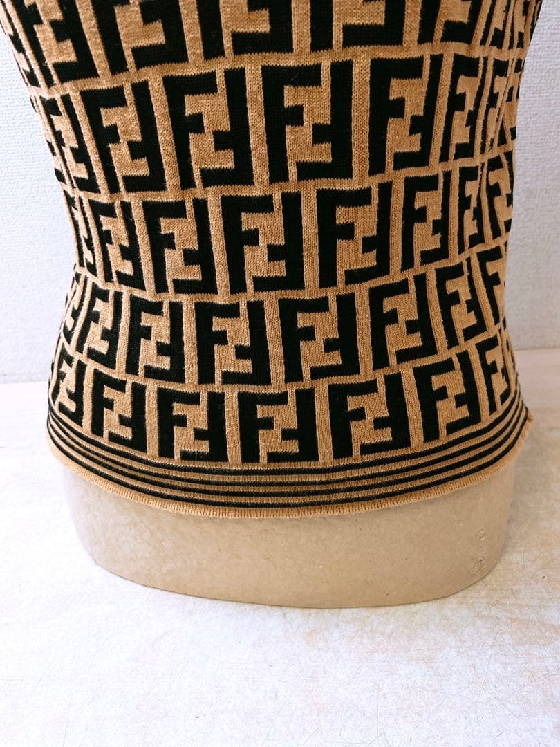 FENDI フェンディ ズッカ柄 ニット 半袖 ポロシャツ レディースITALY