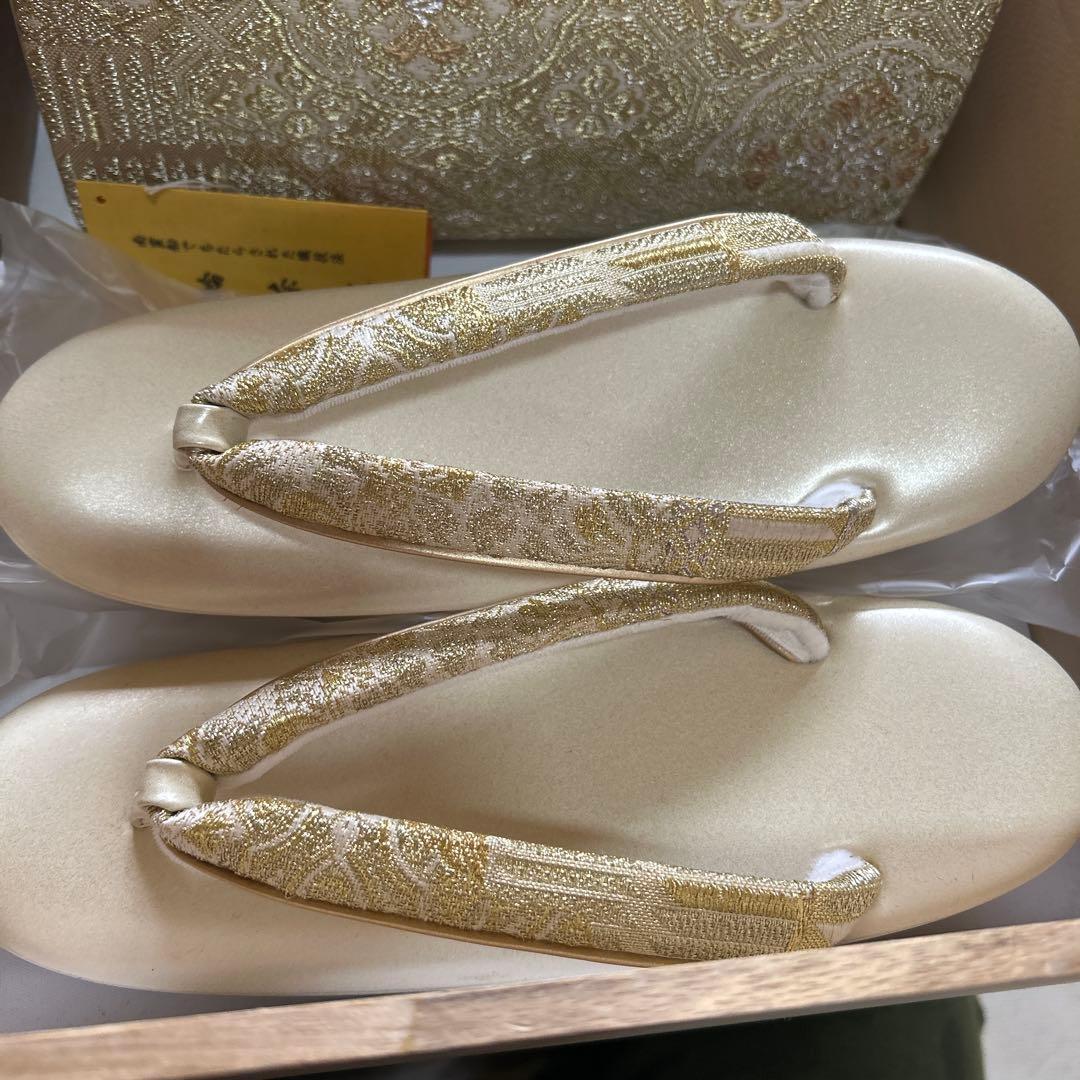 西陣織 草履バッグ セット 正絹 輪奈織 フォーマル 礼装用 帯地　和装用