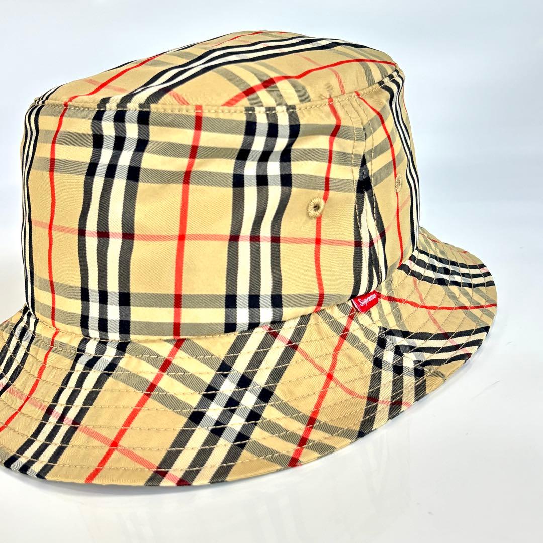 極美品 BURBERRY × Supreme ノバチェック バケットハット 帽子