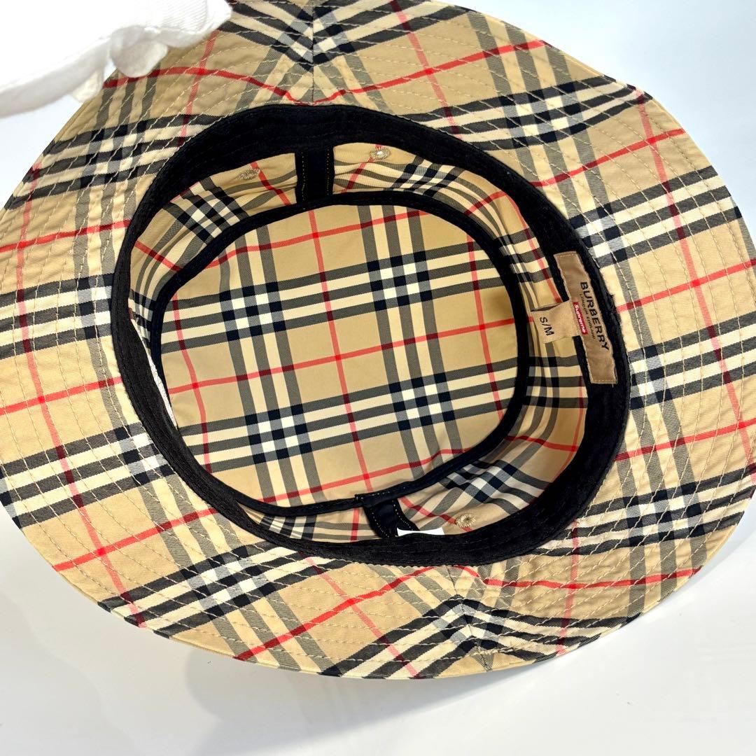 極美品 BURBERRY × Supreme ノバチェック バケットハット 帽子