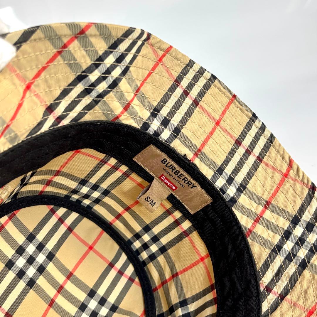 極美品 BURBERRY × Supreme ノバチェック バケットハット 帽子
