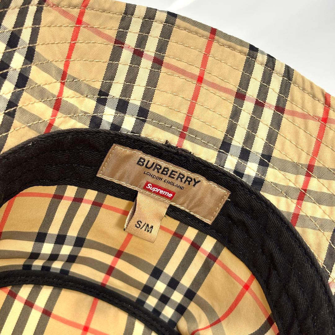 極美品 BURBERRY × Supreme ノバチェック バケットハット 帽子