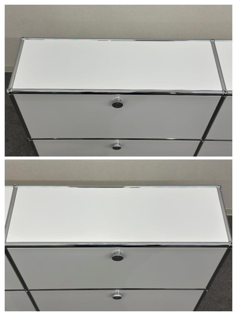 ■USM/ハラーシステム■キャビネット　2列2段　白　奥行きスリム　鍵なし