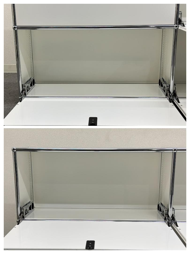 ■USM/ハラーシステム■キャビネット　2列2段　白　奥行きスリム　鍵なし