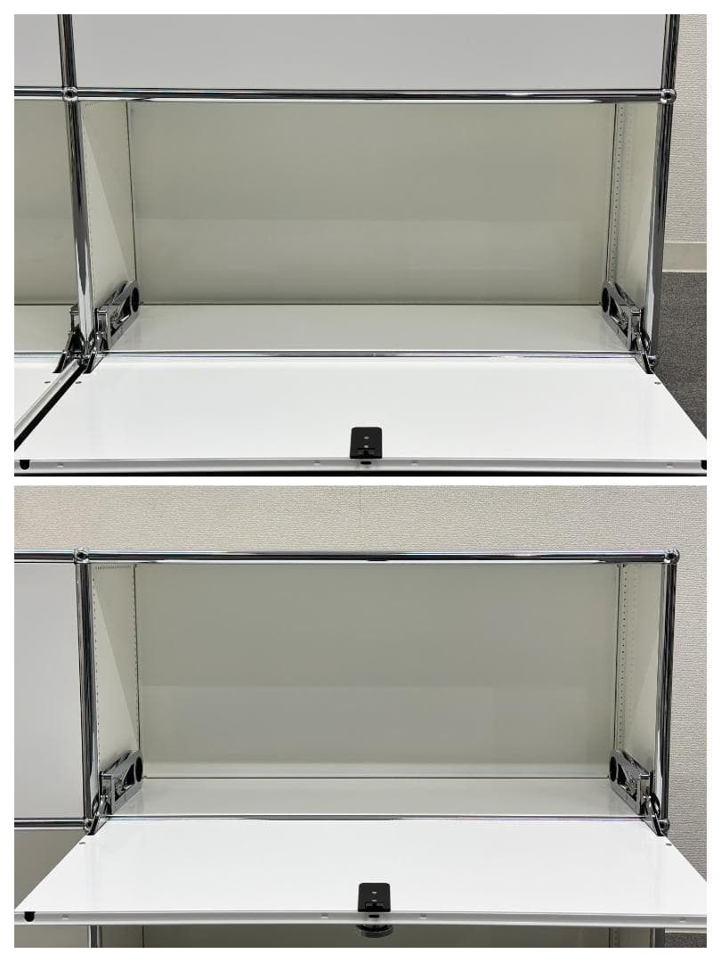 ■USM/ハラーシステム■キャビネット　2列2段　白　奥行きスリム　鍵なし