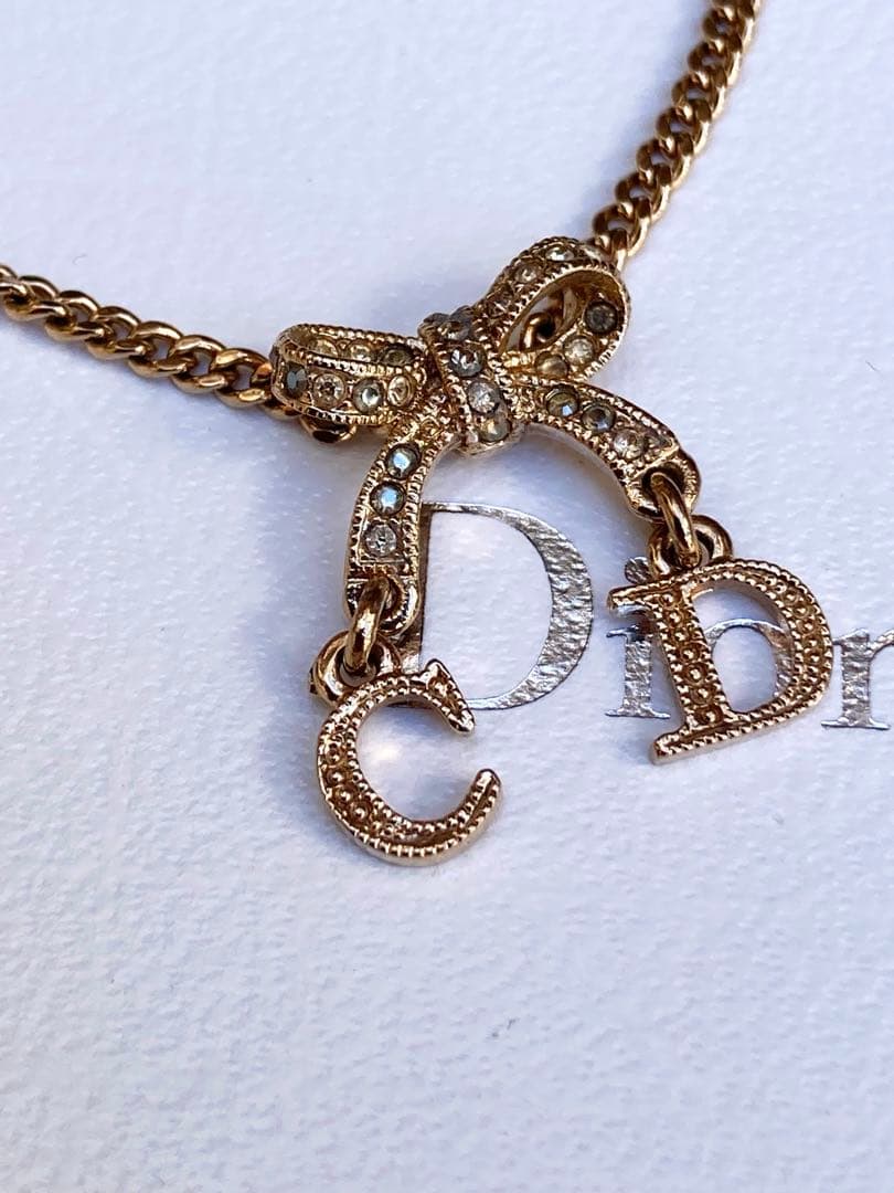 Dior クリスチャンディオールリボン ネックレス