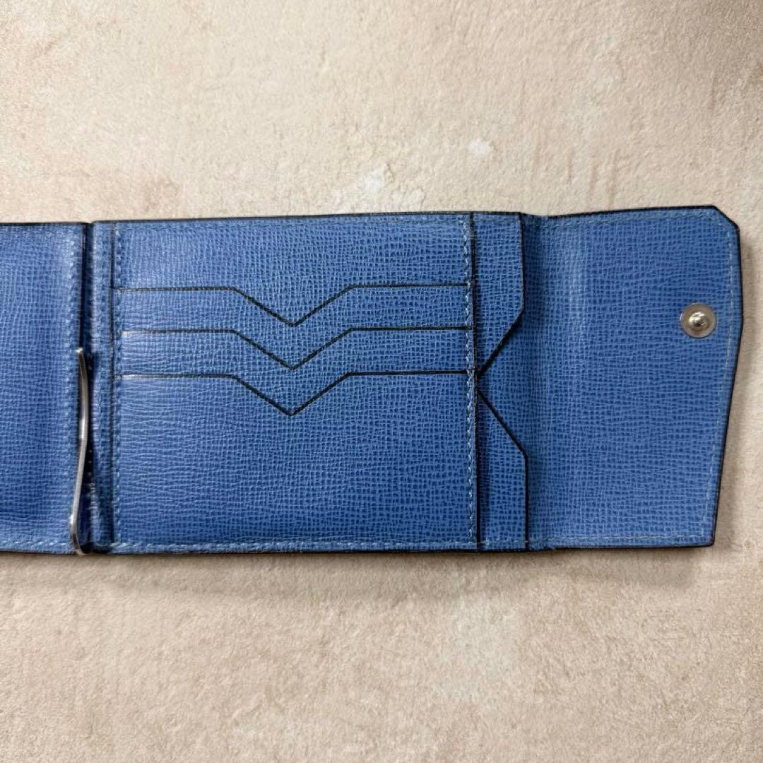 Valextra ヴァレクストラ 二つ折り財布 マネークリップ ブルー