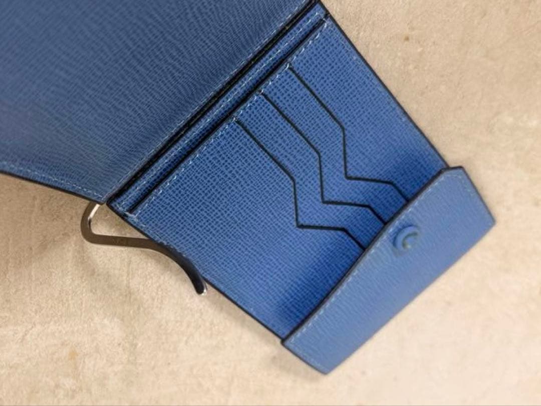 Valextra ヴァレクストラ 二つ折り財布 マネークリップ ブルー