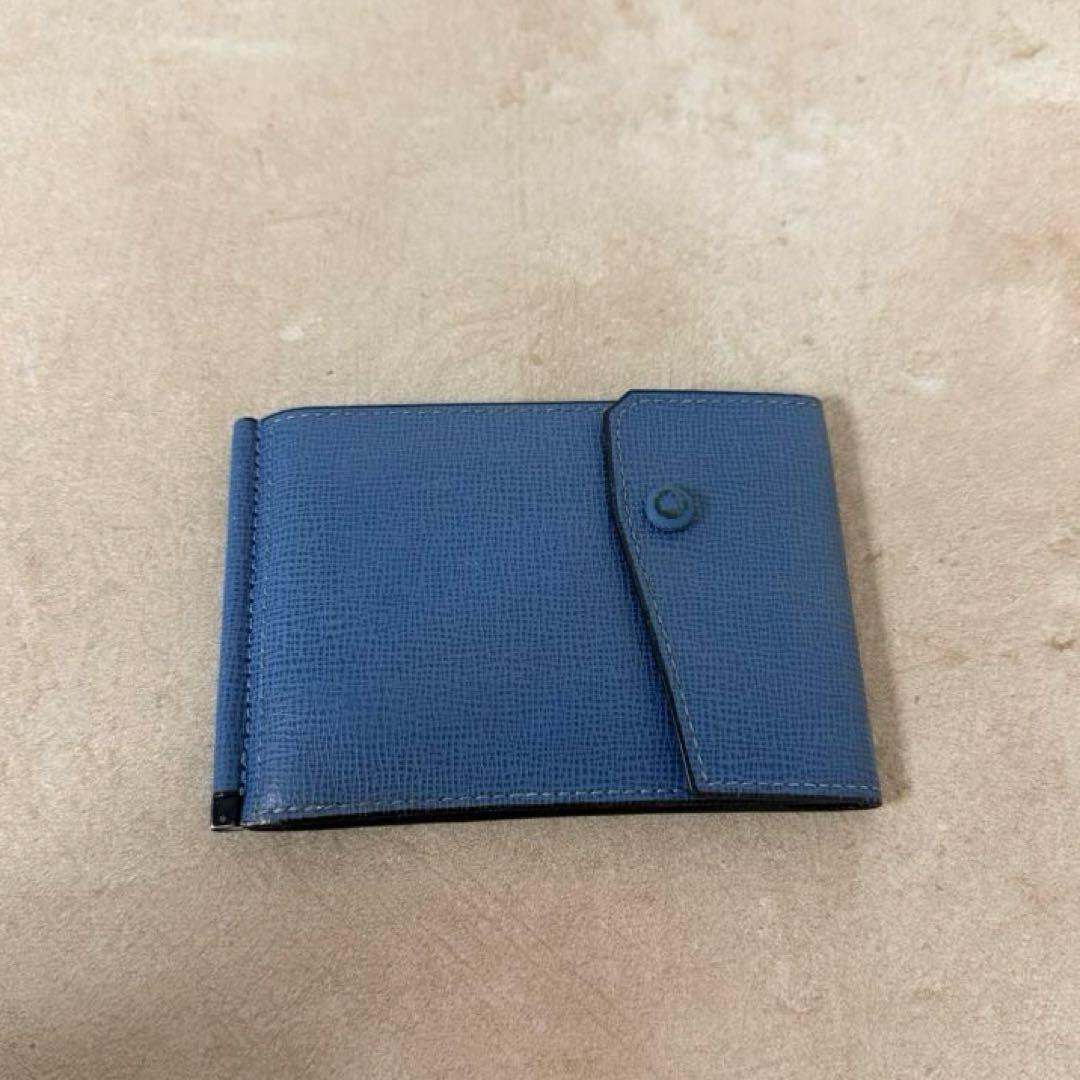 Valextra ヴァレクストラ 二つ折り財布 マネークリップ ブルー