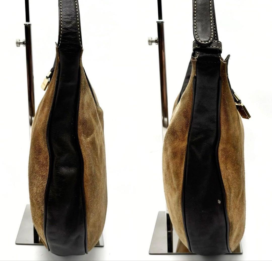 美品LOEWE ロエベ ワンショルダーバッグ アナグラム ロゴ型押し スエード