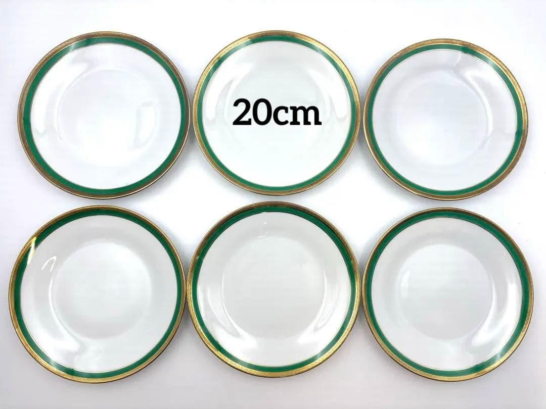 リチャードジノリ　パレルモグリーン　20cm プレート　6枚セット