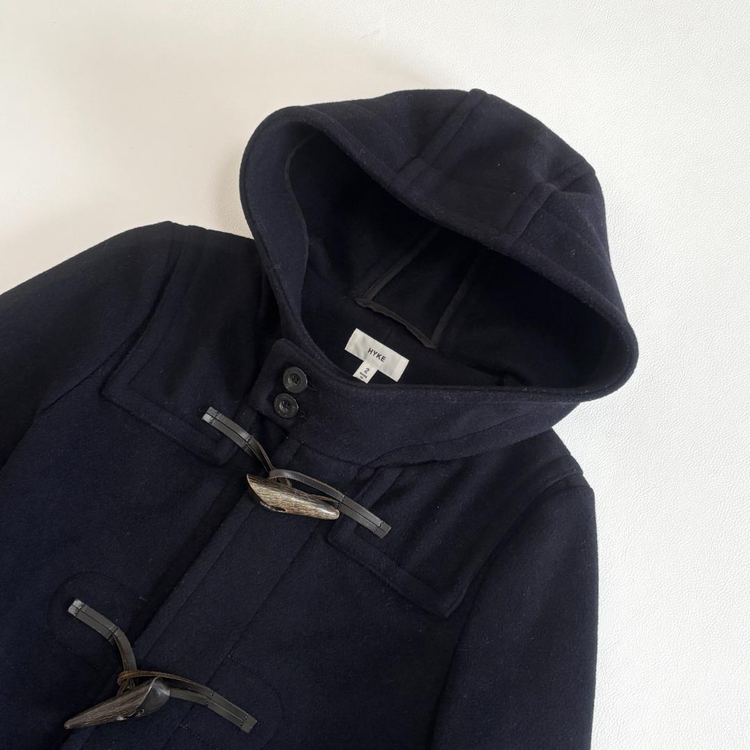 HYKE ダッフルコート フード トグルボタン ウール 日本製 M ネイビー