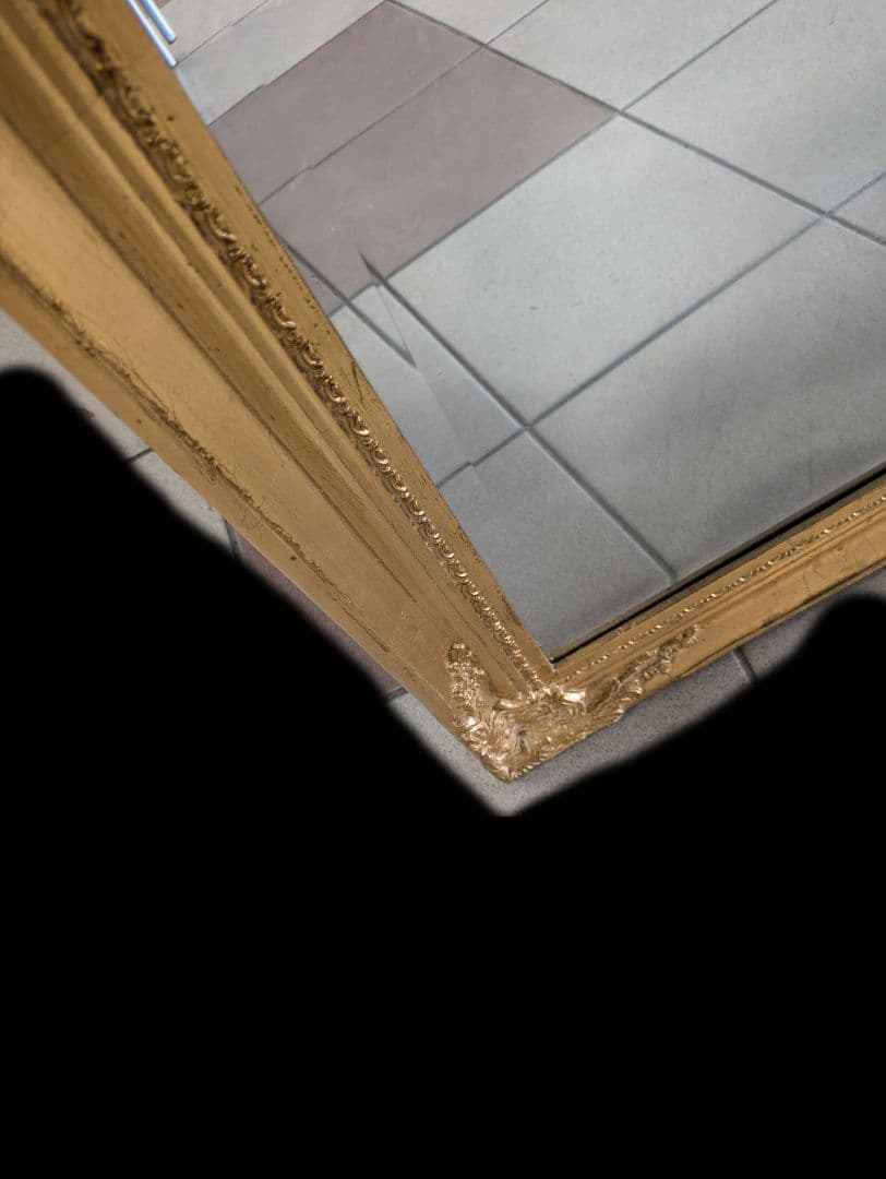 引取り限定 全身鏡 アンティーク調 ミラー 大型 ヴィンテージ ゴールド