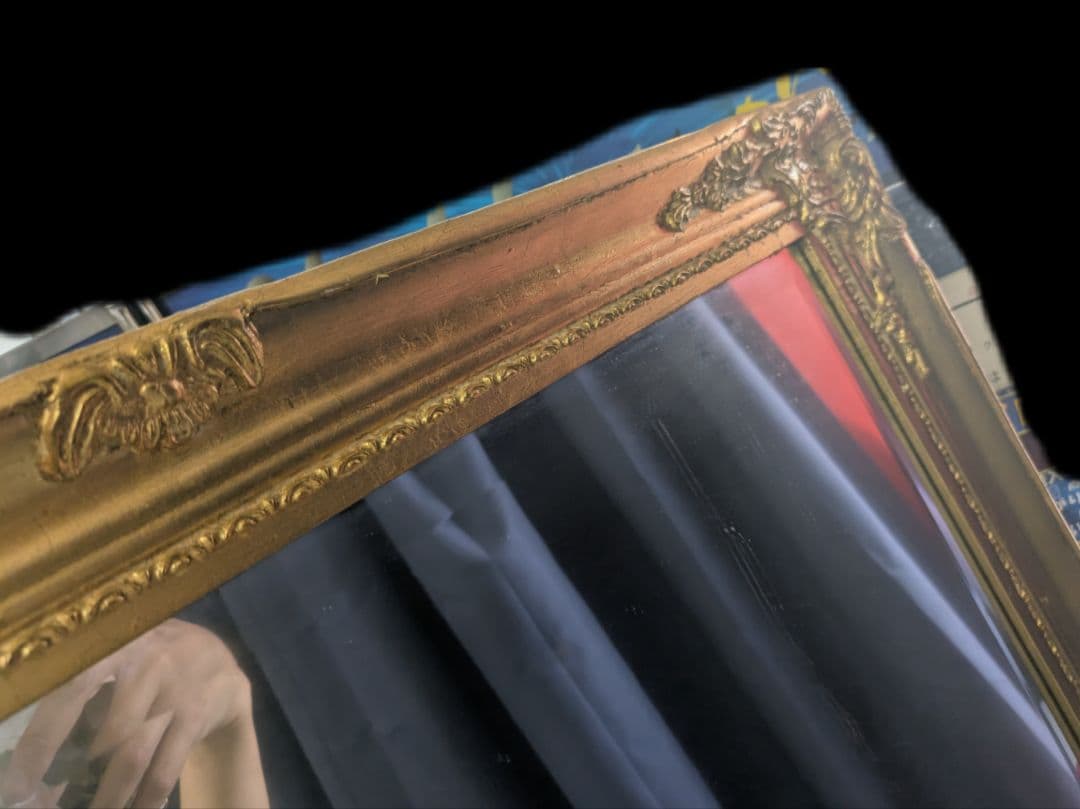 引取り限定 全身鏡 アンティーク調 ミラー 大型 ヴィンテージ ゴールド