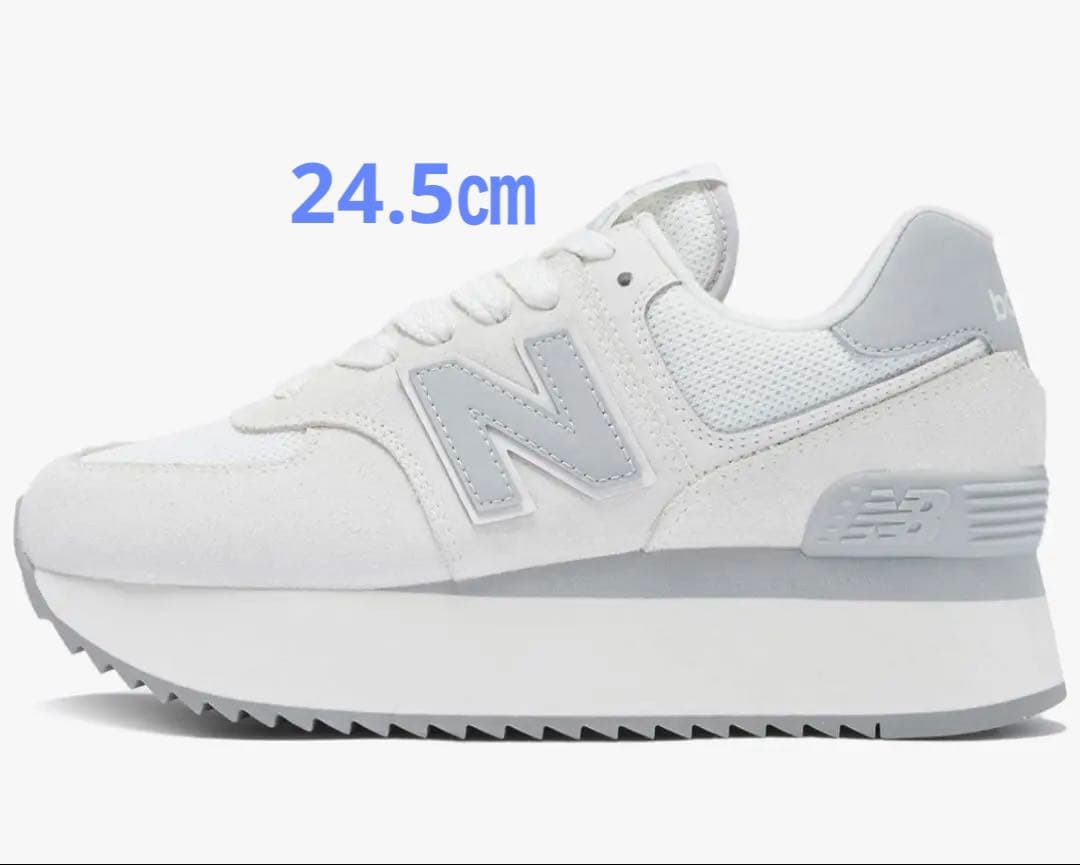 値下げ　New Balance 574 ホワイト/グレー スニーカー