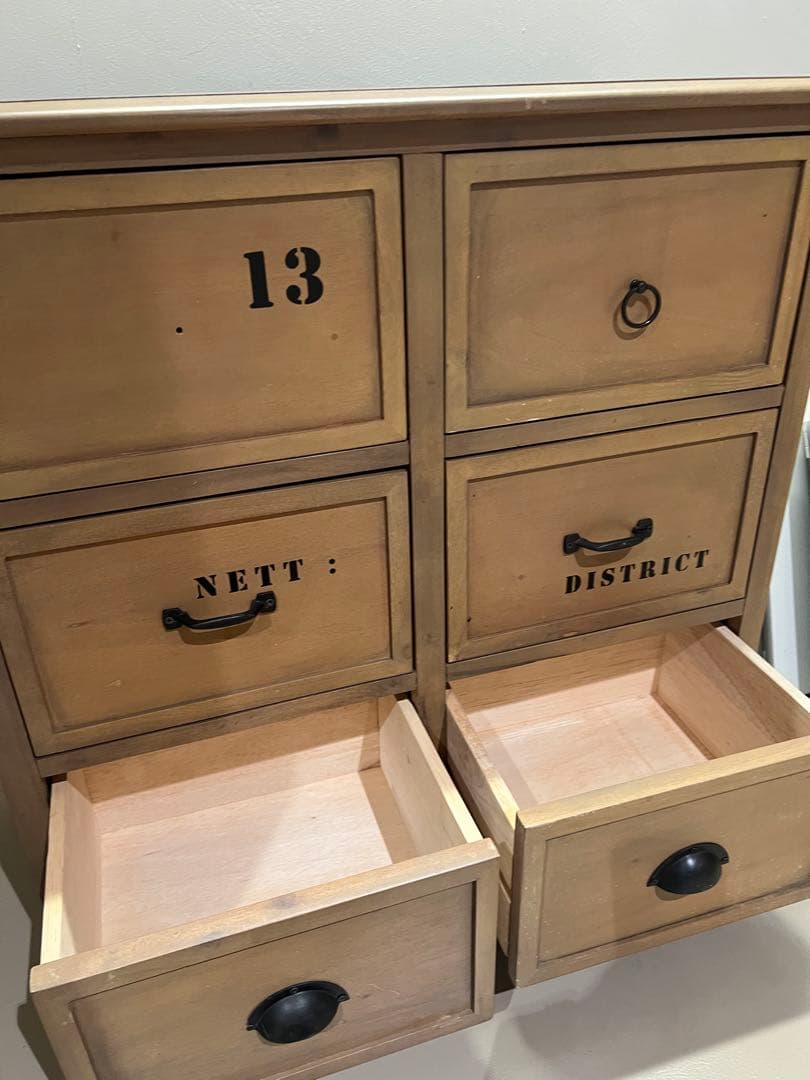 ナチュラルウッド　6引き出しタンス　￼チェスト　天然木　アンティーク調