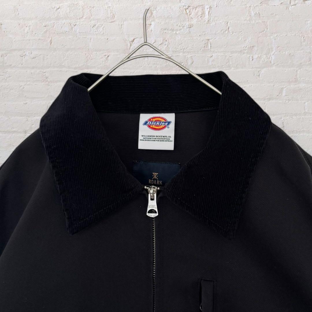 ROARK×Dickiesワークジャケットカバーオール襟コーデュロイ黒ブラックL