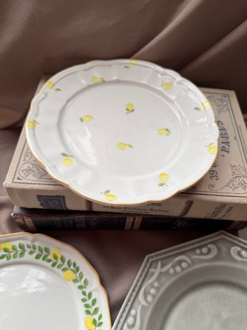 あ*き様 阿部慎太朗　八角形プレートとレモン柄皿セット　笠間焼