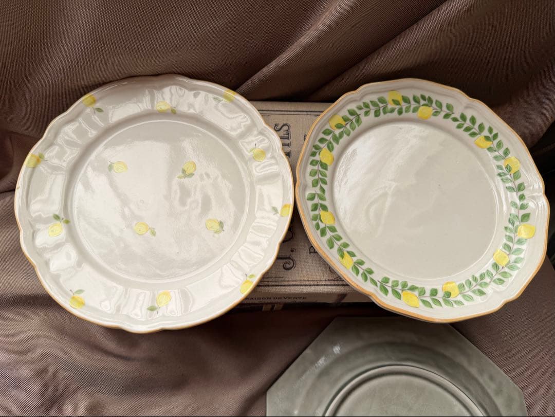 あ*き様 阿部慎太朗　八角形プレートとレモン柄皿セット　笠間焼