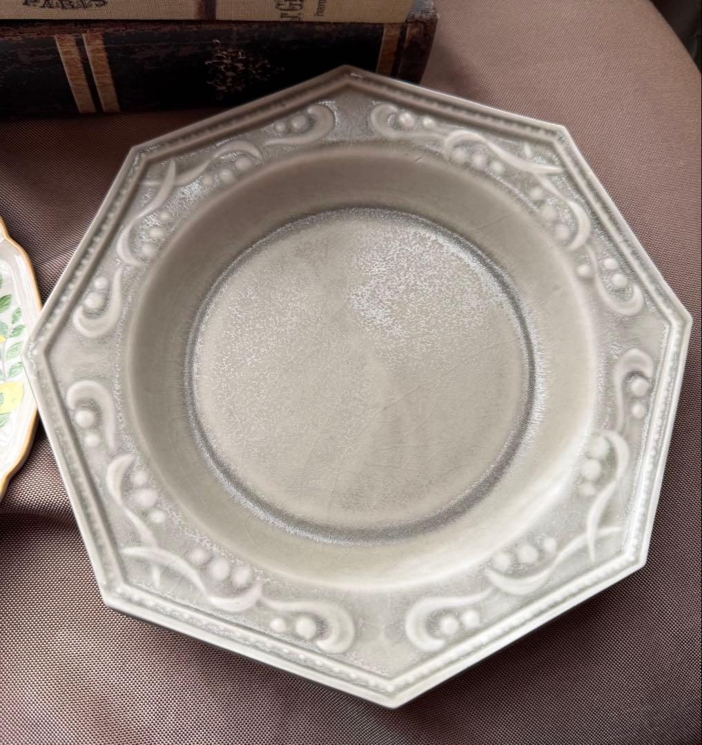 あ*き様 阿部慎太朗　八角形プレートとレモン柄皿セット　笠間焼