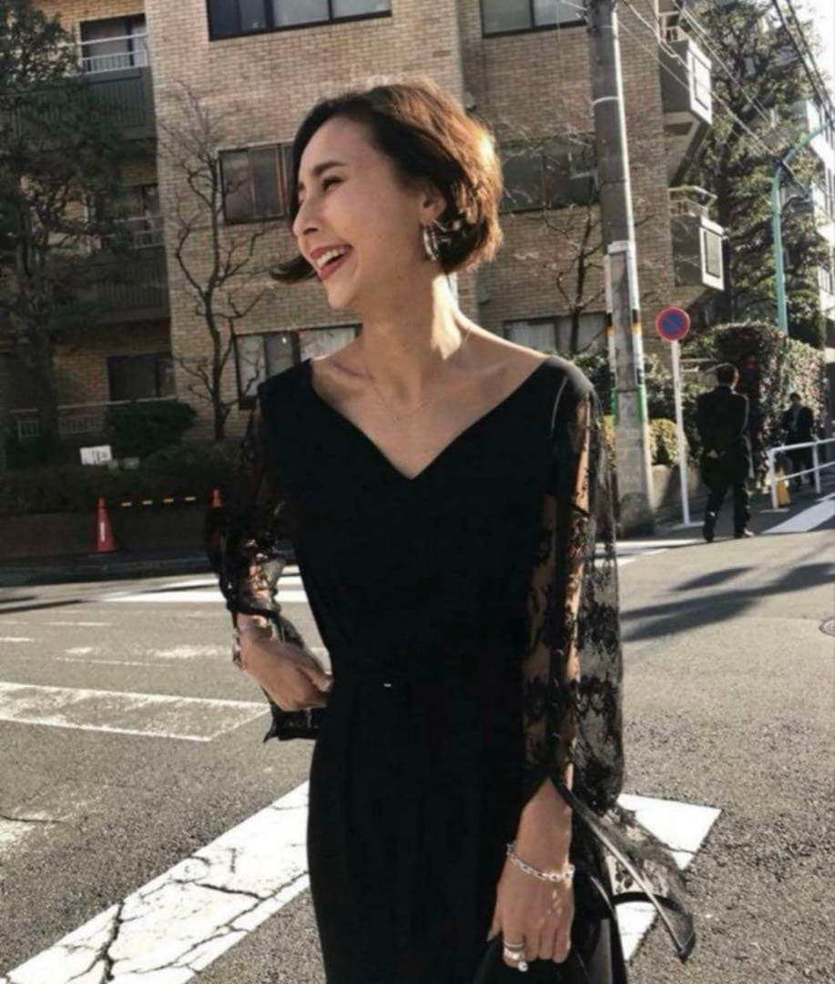 ameri vintege レーススリーブリファインドドレス　オケージョン