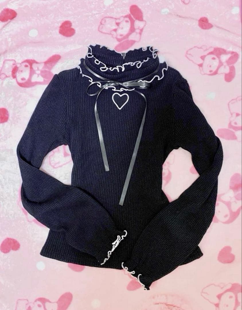 【希少】 MARS ♡ ハートくり抜きテレコトップス ブラック