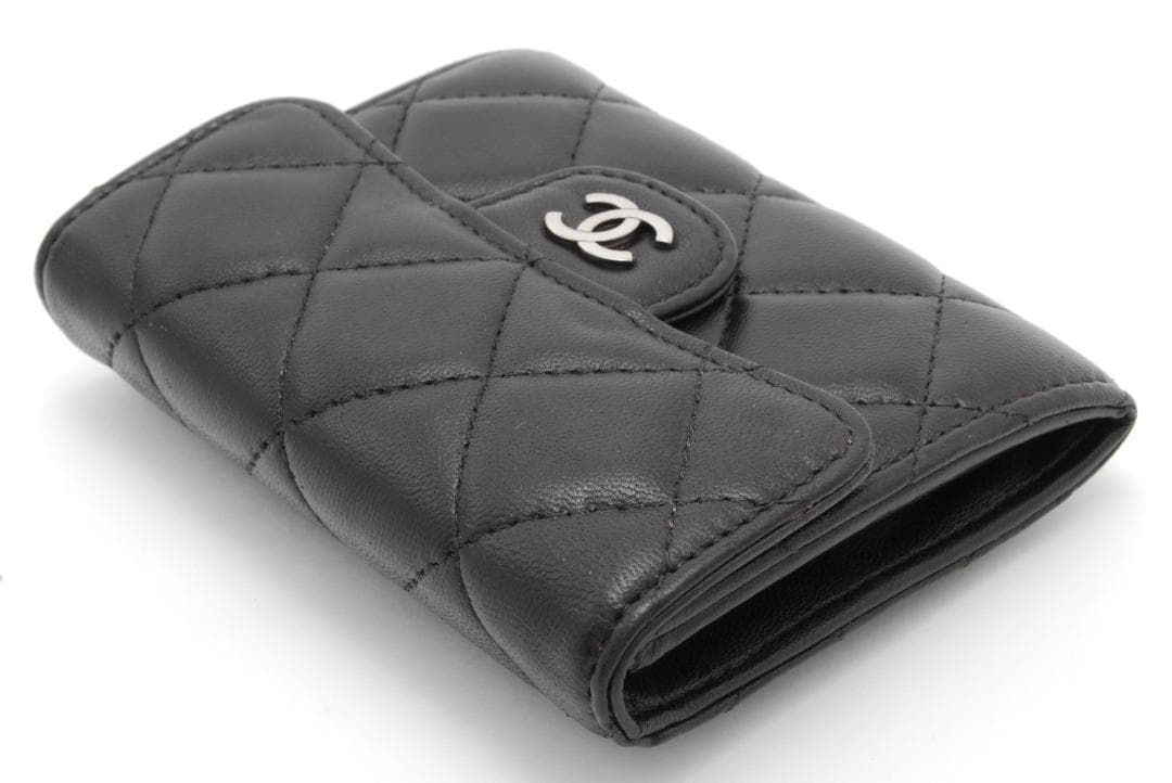CHANEL マトラッセ コンパクトウォレット カードケース ブラック