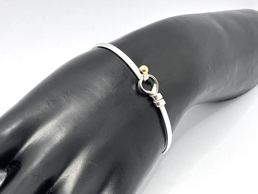 c601 ティファニー　ラブノット　フック&アイ　バングル　K18/925