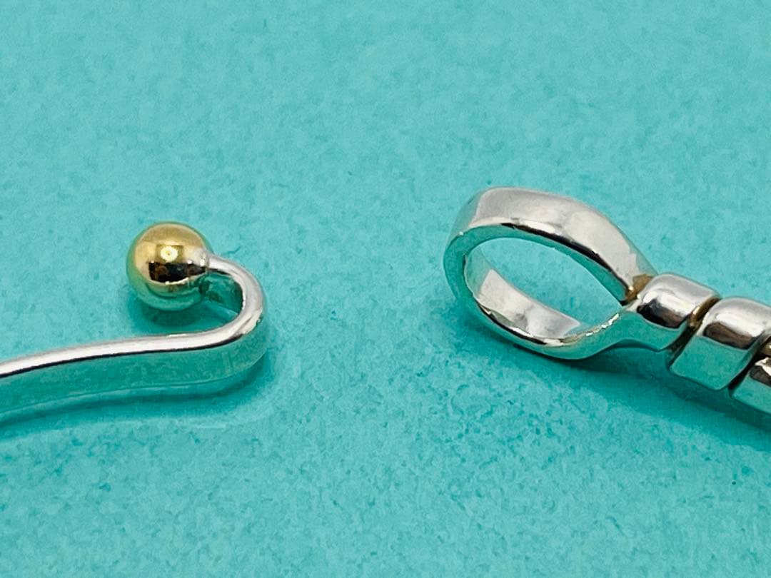 c601 ティファニー　ラブノット　フック&アイ　バングル　K18/925