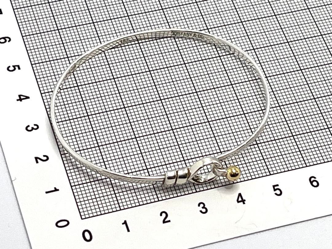 c601 ティファニー　ラブノット　フック&アイ　バングル　K18/925