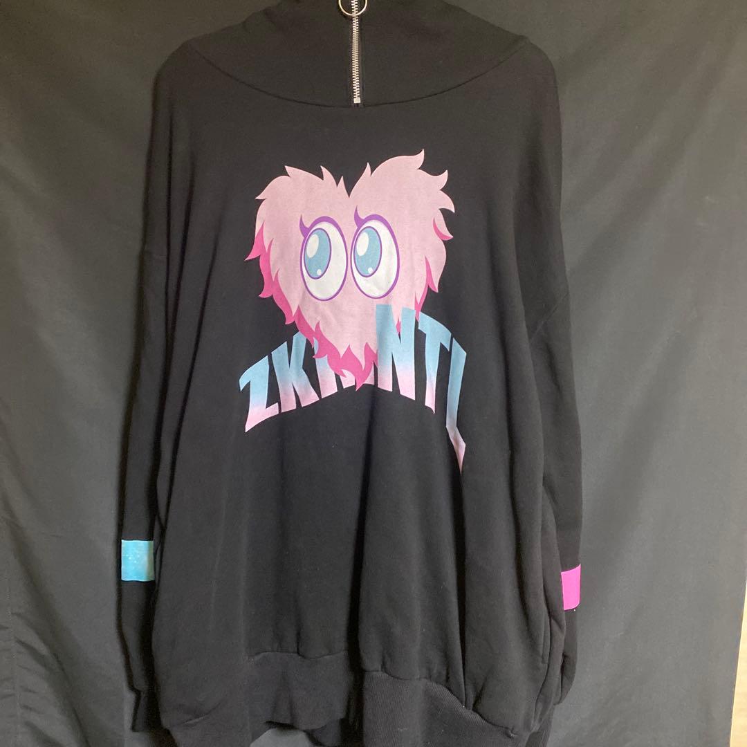 夢見りあむ×TRAVAS TOKYO ハーフジップパーカー 【ハート】 黒