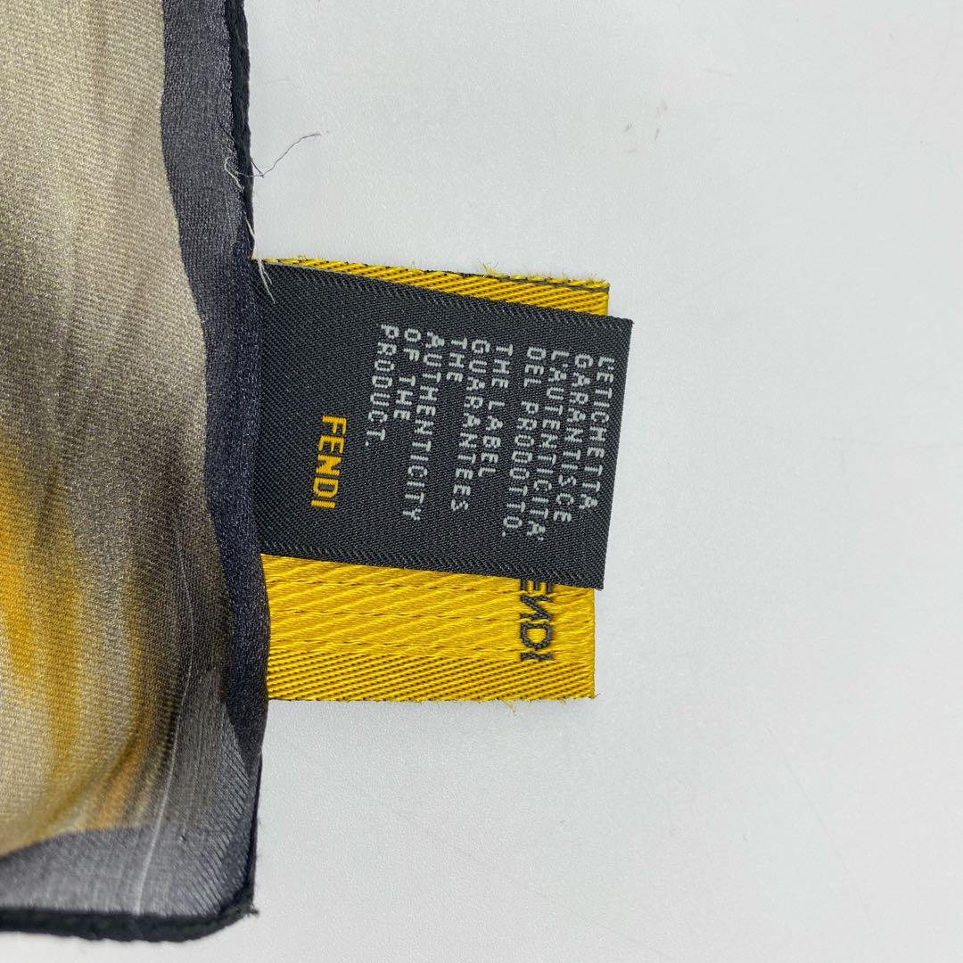 FENDI フェンディ　シフォン　ヒョウ柄　動物柄ストール シルク100%