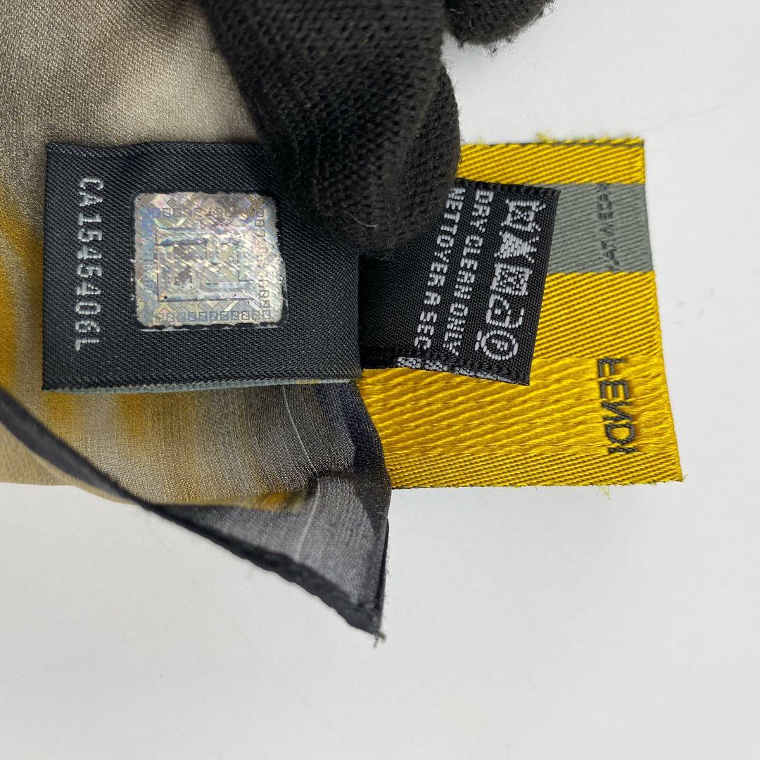 FENDI フェンディ　シフォン　ヒョウ柄　動物柄ストール シルク100%