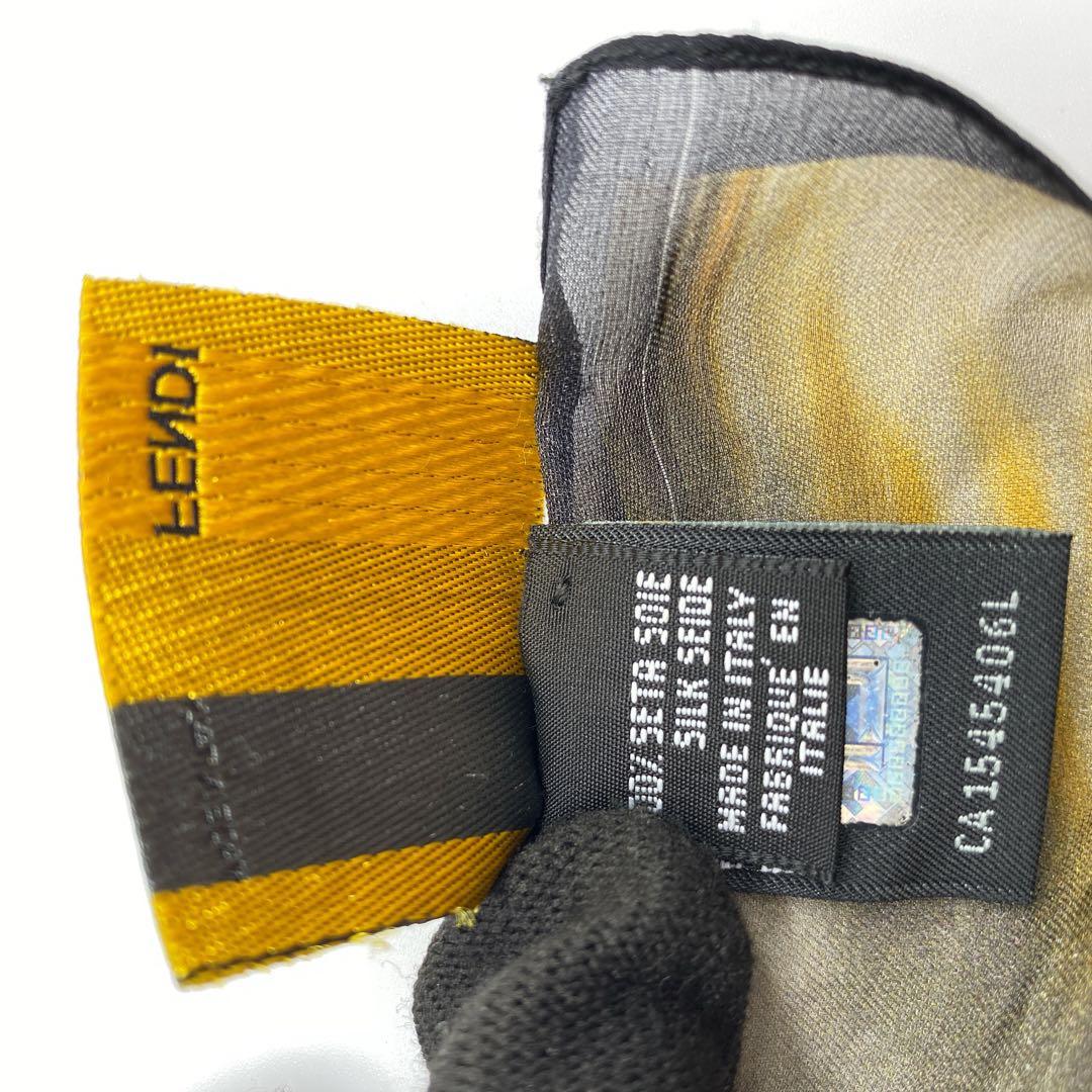 FENDI フェンディ　シフォン　ヒョウ柄　動物柄ストール シルク100%