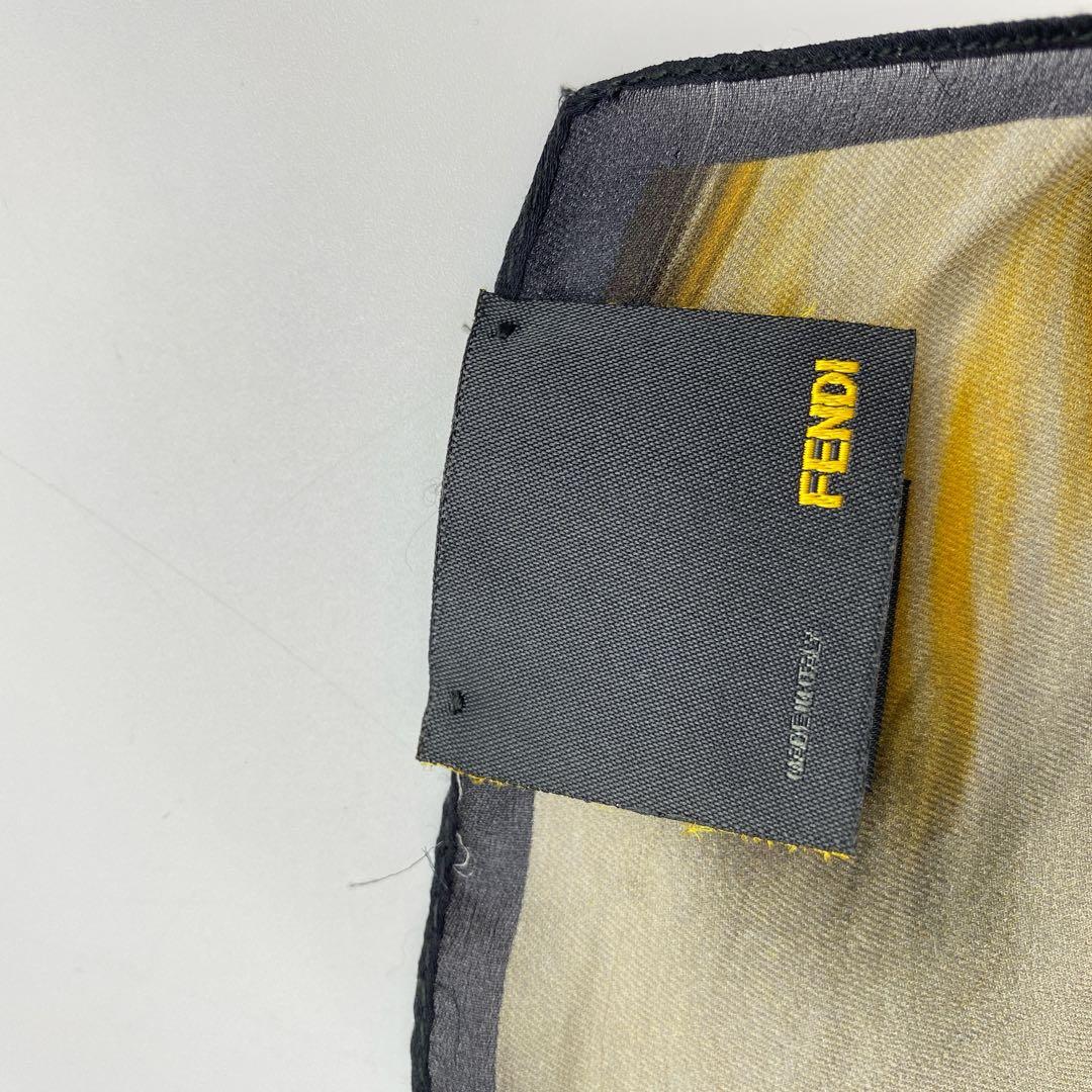 FENDI フェンディ　シフォン　ヒョウ柄　動物柄ストール シルク100%