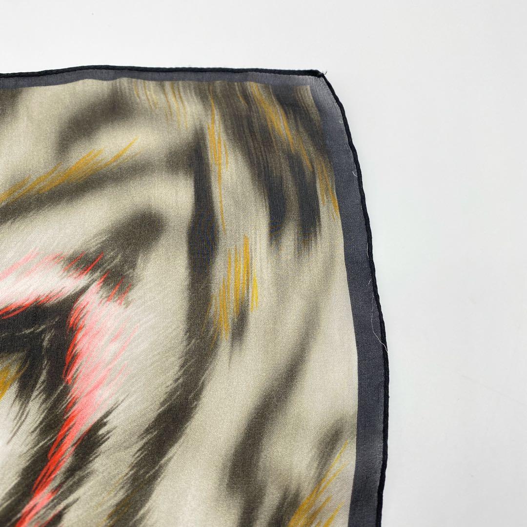 FENDI フェンディ　シフォン　ヒョウ柄　動物柄ストール シルク100%