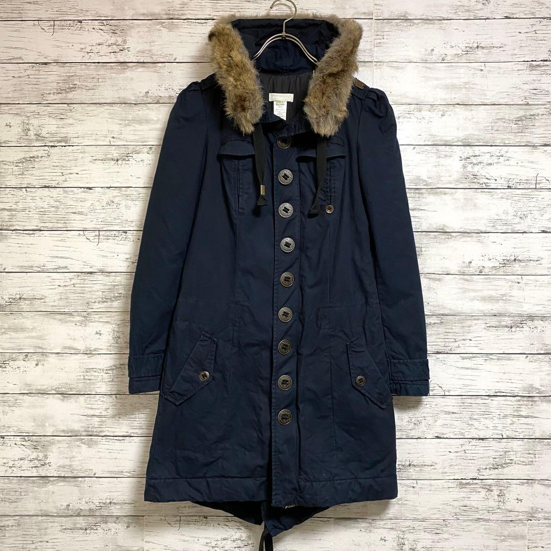 DIESEL 刺繍 ナイロン フード付き ジャケット ディーゼルボタン 紺色