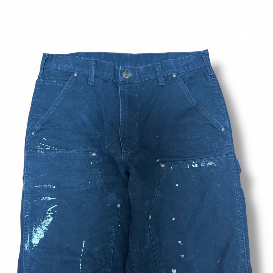 Carhartt ダブルニー　ペインターパンツ　フェード　ブラック　ペイント