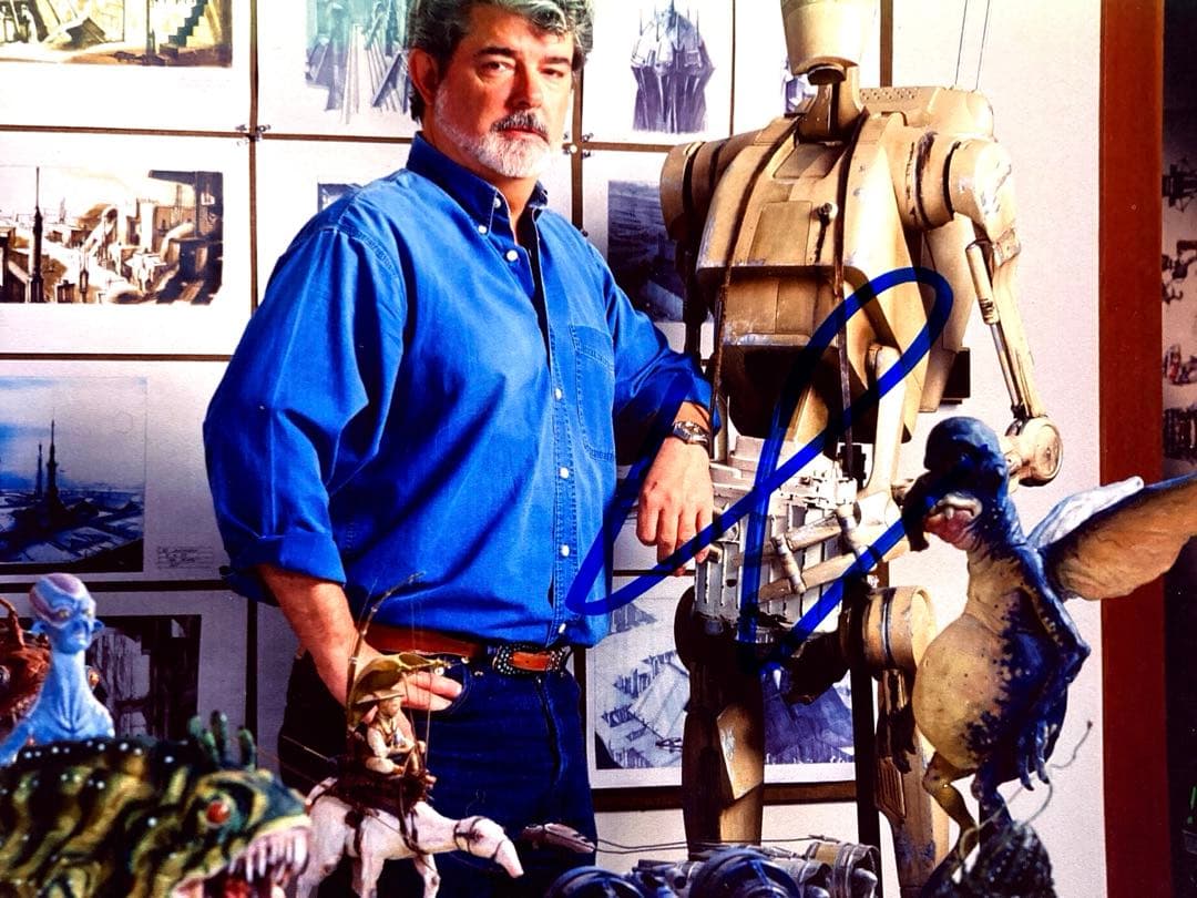 ジョージ・ルーカス直筆サイン　2Lサイズ写真…スター・ウォーズ…