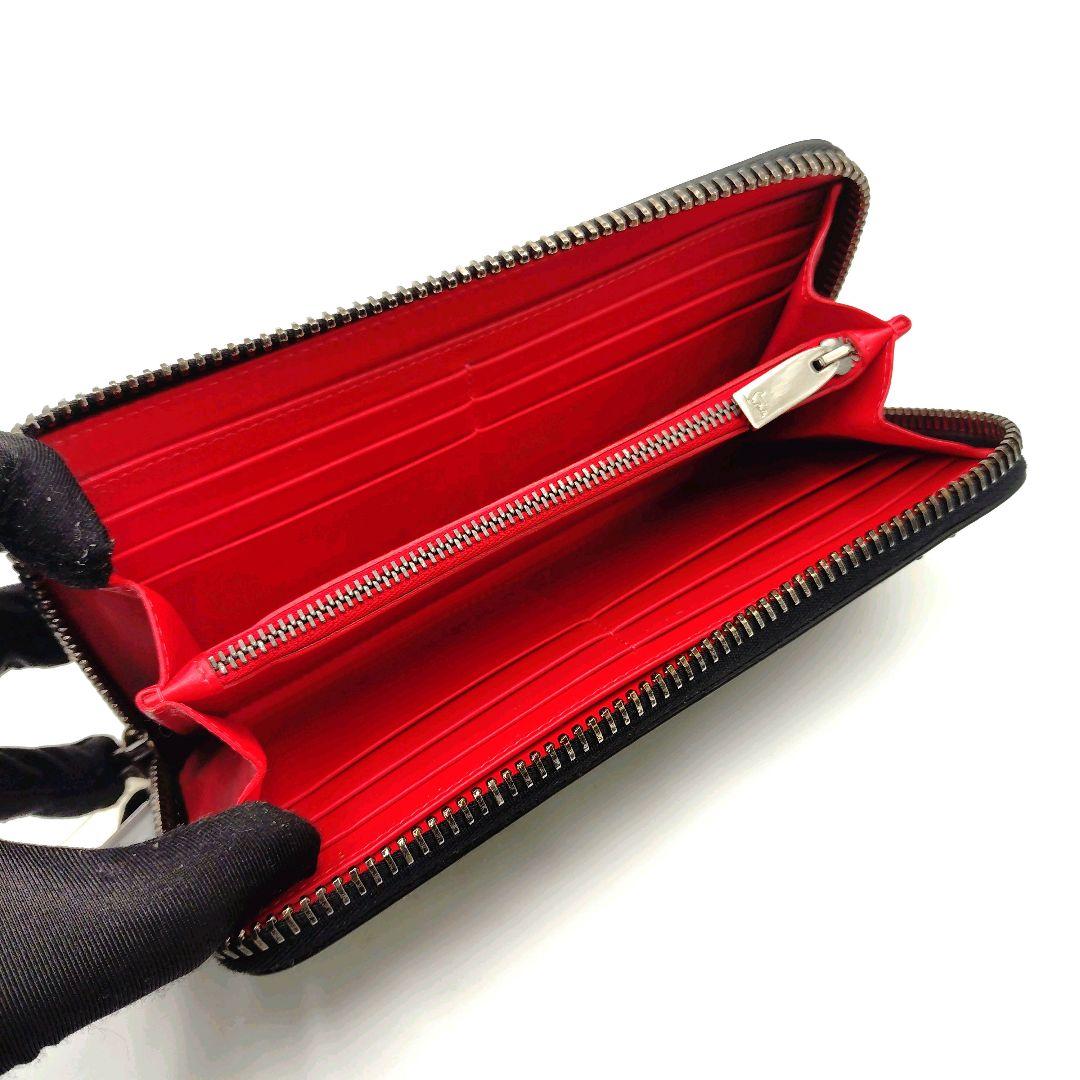 【良品】クリスチャンルブタン 長財布 スタッズ ラウンドファスナー