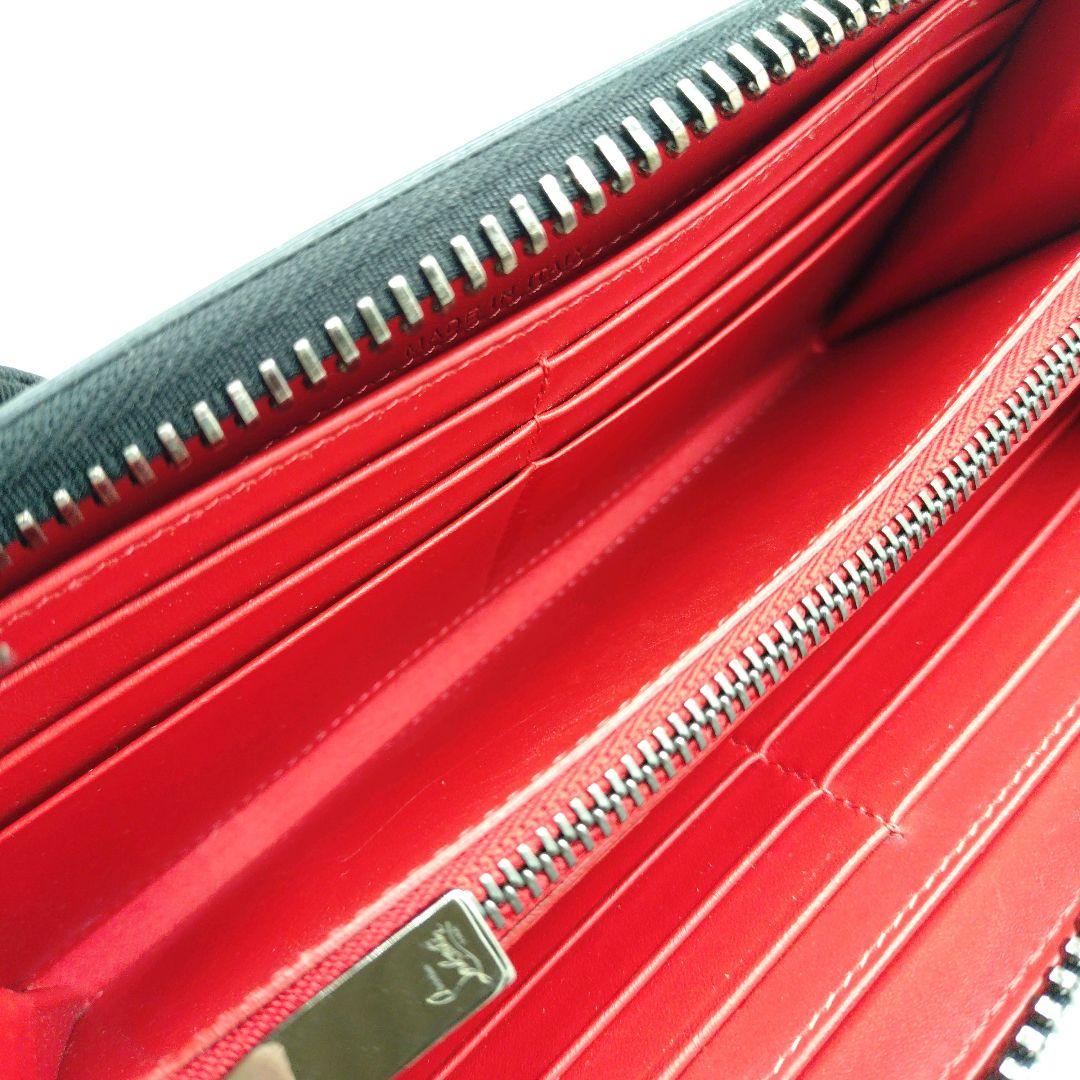 【良品】クリスチャンルブタン 長財布 スタッズ ラウンドファスナー