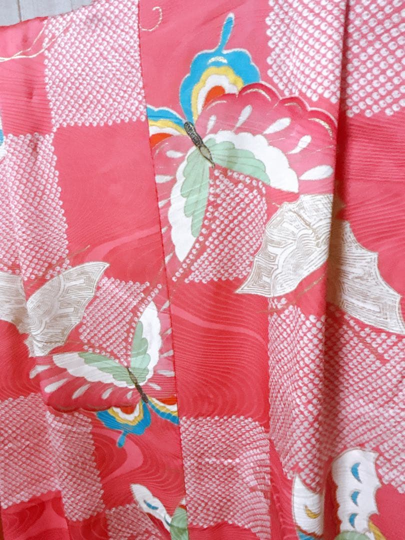 お買い得品♡七五三　7歳　女の子　フルセット　正絹　ピンク　蝶々