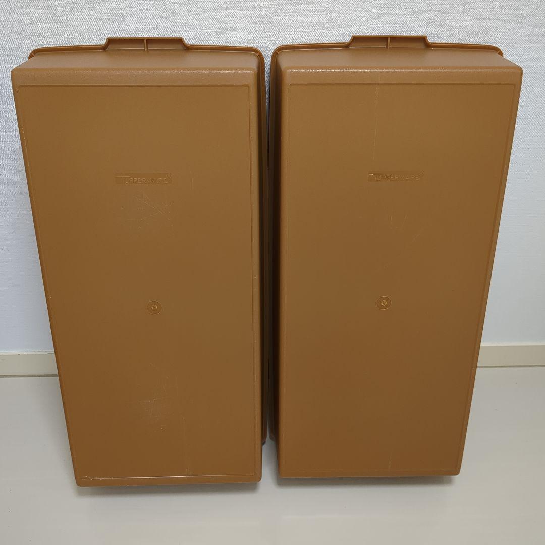 【4個セット】タッパーウェア　ロングスーパーケース　ブラウン　人気色