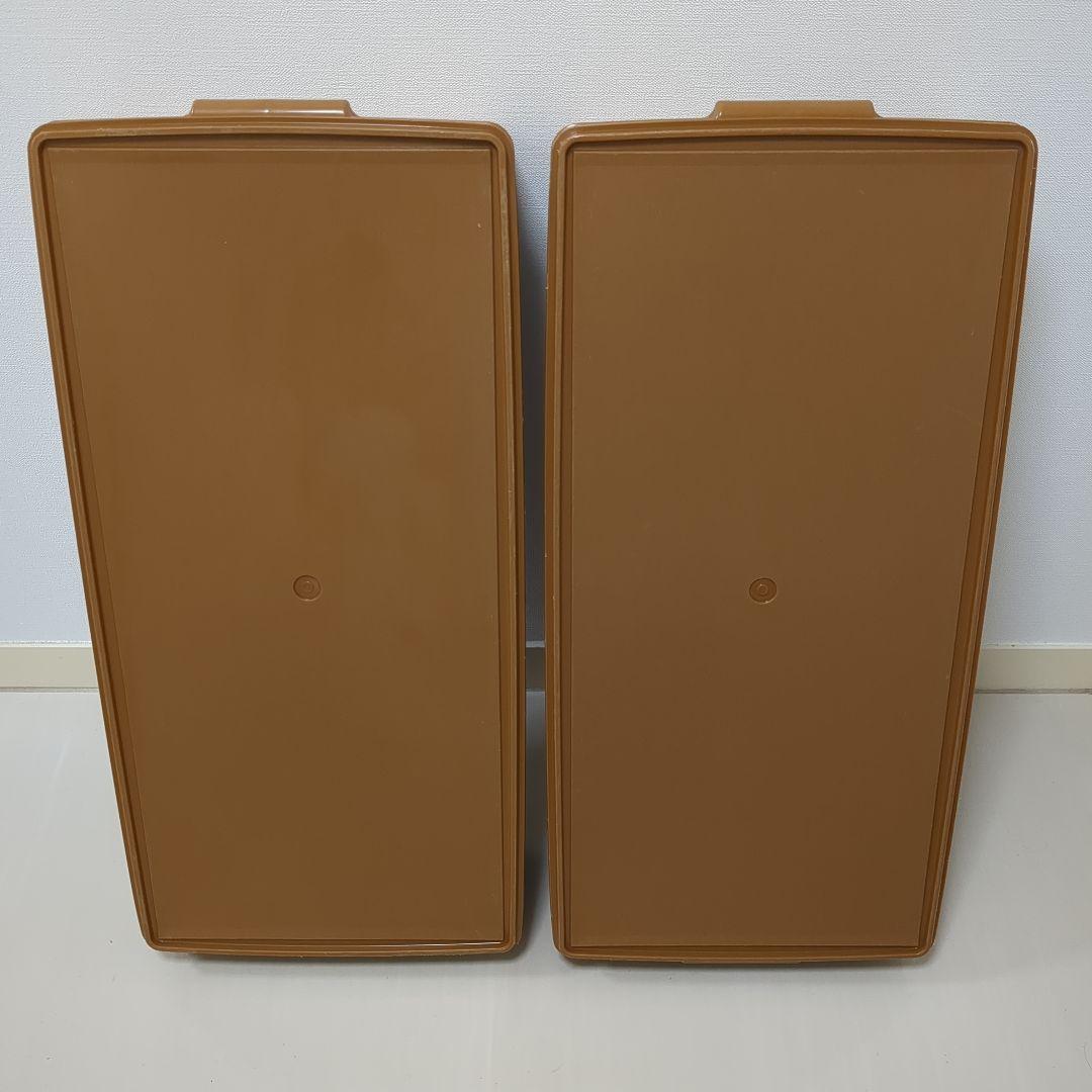 【4個セット】タッパーウェア　ロングスーパーケース　ブラウン　人気色